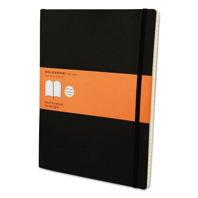 CLASSIC SOFTCOVER NOTEBOOK, 1 SUBJECT, NARROW RULE, BLACK COVER, 10 X 7.5, 192 SHEETS