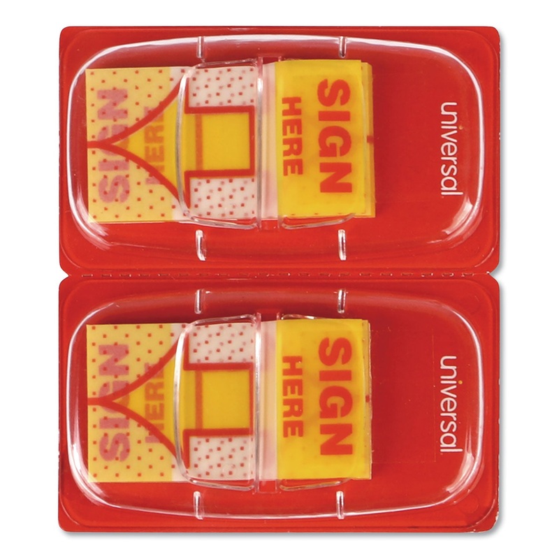 Deluxe Message Arrow Flags, “sign Here”, Yellow, 500/pack