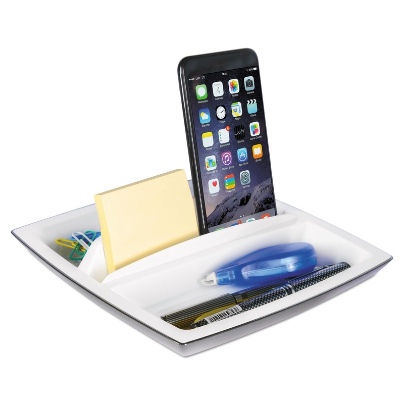 Desk Top Organizer And Tablet/phone Holder, Plastic, 8 1/4 X 8 1/4 X 2 3/4
