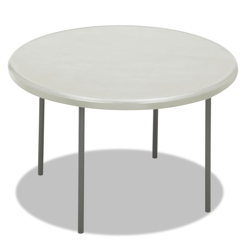 Indestructables Too 1200 Series Resin Folding Table, 48 Dia X 29h, Platinum