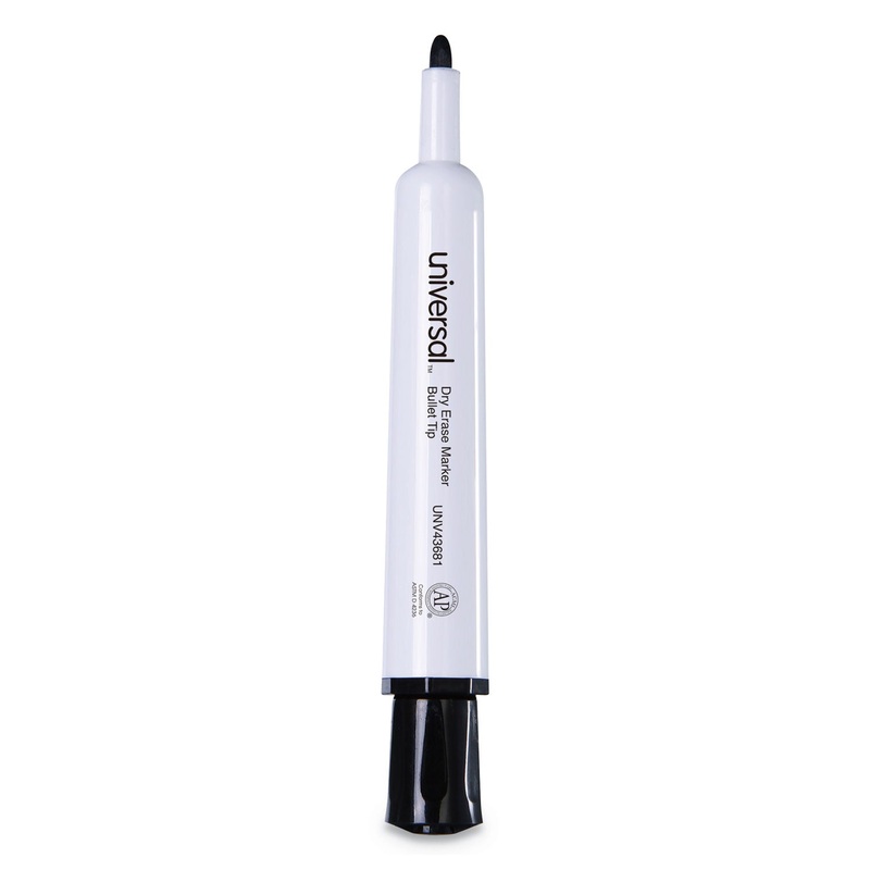 PEN STYLE DRY ERASE MARKER, FINE BULLET TIP, BLACK, DOZEN