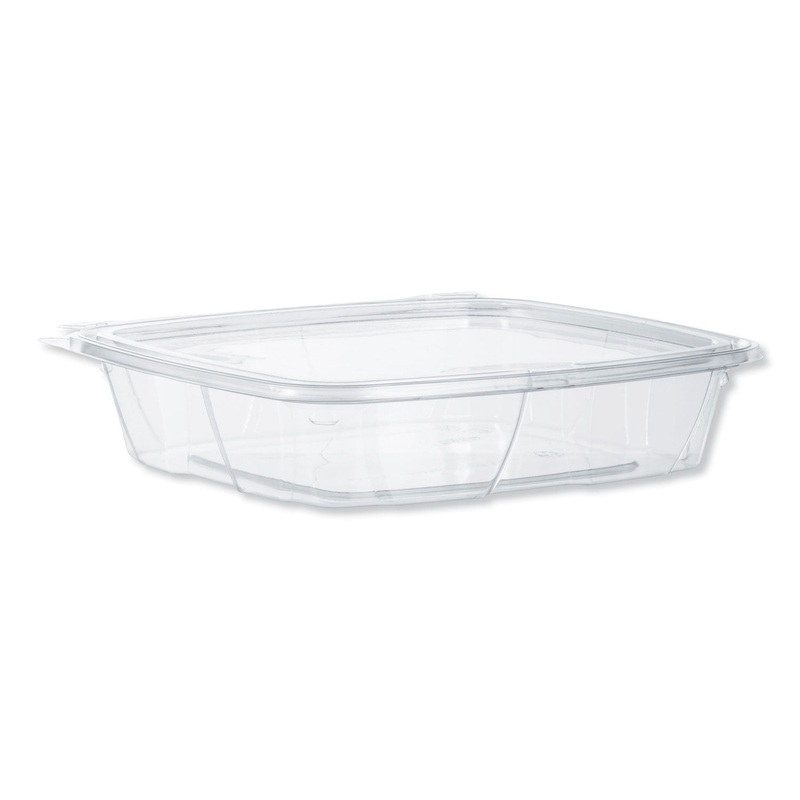 SAFESEAL TAMPER-RESISTANT, TAMPER-EVIDENT DELI CONTAINERS WITH FLAT LID, 35 OZ, CLEAR, 200/CARTON