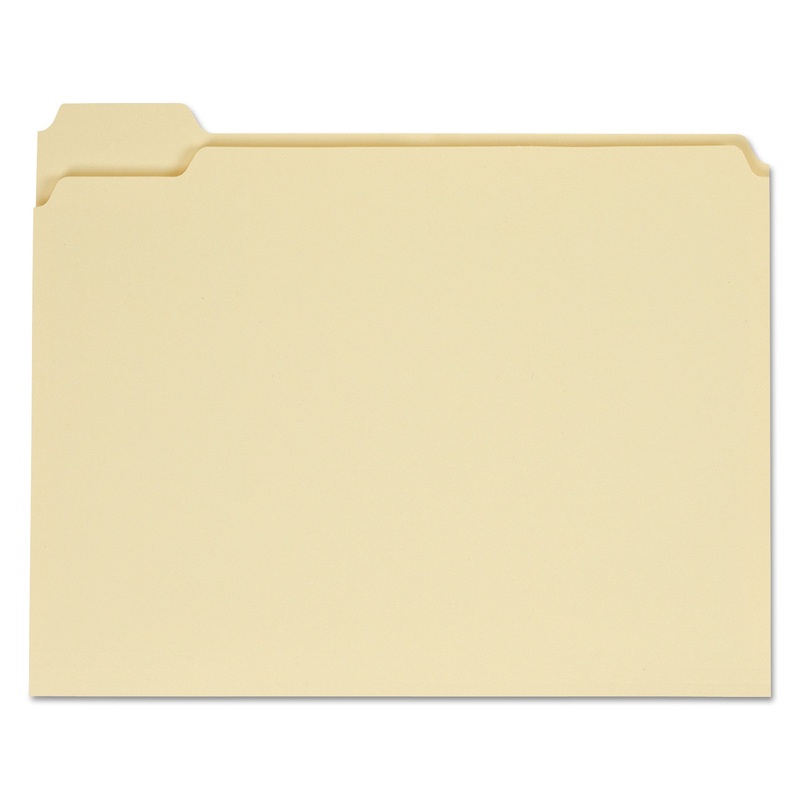 TOP TAB MANILA FILE FOLDERS, 1/5-CUT TABS, ASSORTED POSITIONS, LETTER SIZE, 11 PT. MANILA, 100/BOX