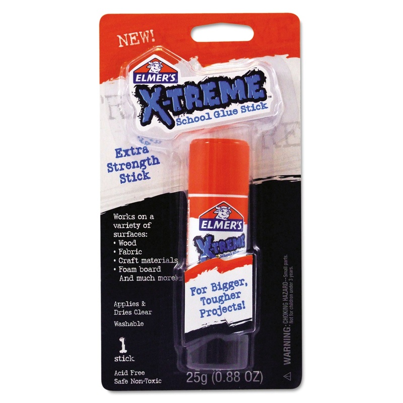 X-TREME SCHOOL GLUE STICK, 0.88 OZ, APPLIES AND DRIES CLEAR