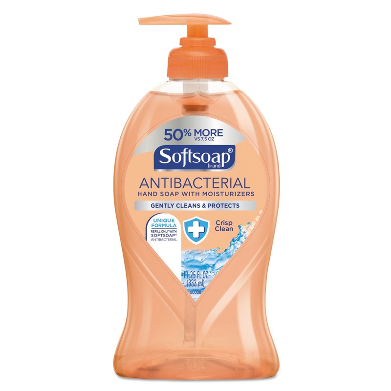 Antibacterial Hand Soap, Crisp Clean, 11 1/4 Oz Pump Bottle, 6/carton