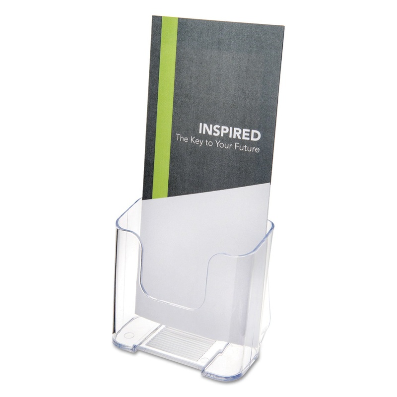 DOCUHOLDER FOR COUNTERTOP/WALL-MOUNT, LEAFLET SIZE, 4.25W X 3.25D X 7.75H, CLEAR