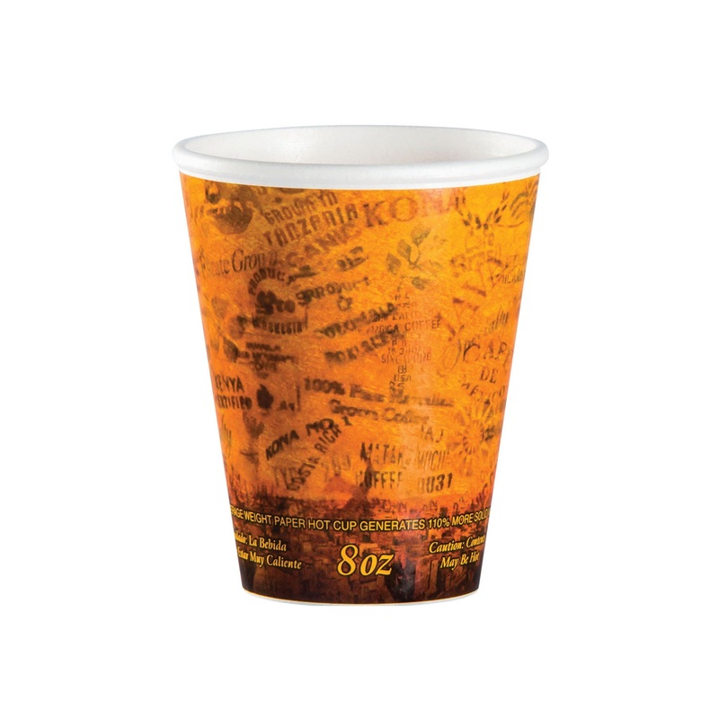 FUSION ESCAPE FOAM HOT/COLD CUPS, 8 OZ, BROWN, 1000/CARTON
