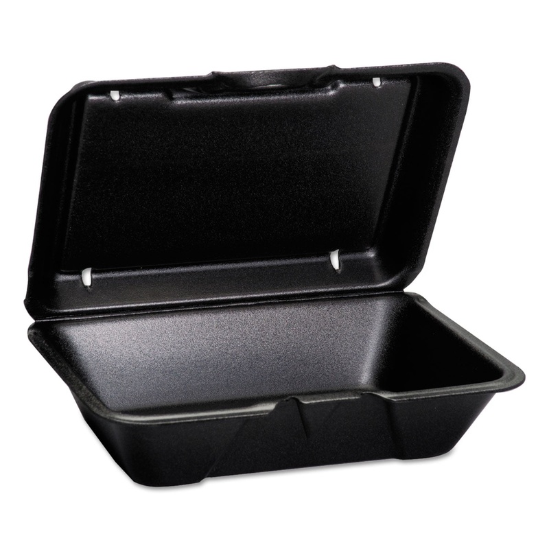Hinged-Lid Foam Carryout Containers, Deep, 9 1/4×6 1/2×2 7/8, 100/bag, 2 Bg/ctn