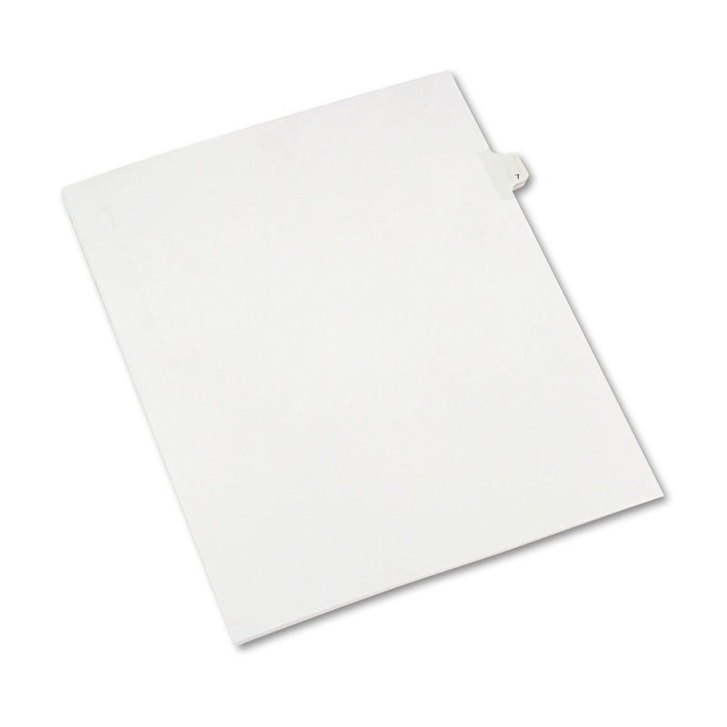 PREPRINTED LEGAL EXHIBIT SIDE TAB INDEX DIVIDERS, ALLSTATE STYLE, 10-TAB, 7, 11 X 8.5, WHITE, 25/PACK