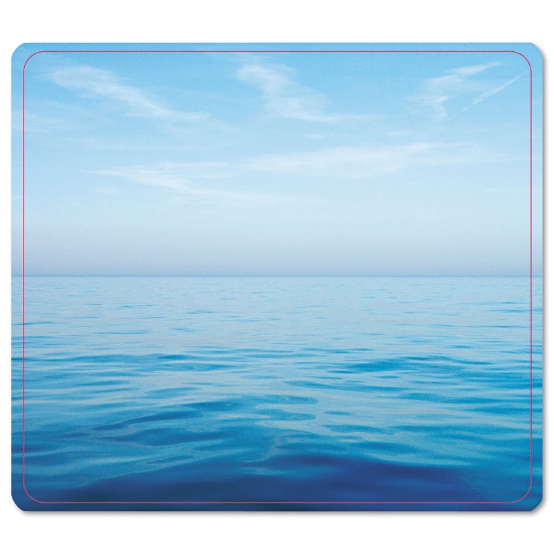 Recycled Mouse Pad, Nonskid Base, 7 1/2 X 9, Blue Ocean