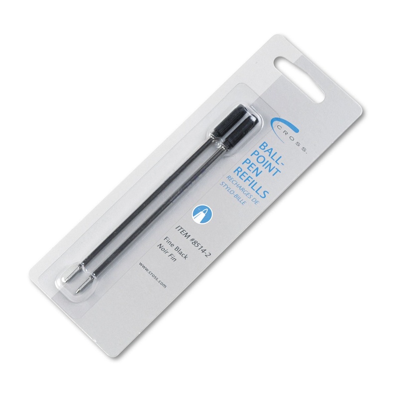 REFILL FOR CROSS BALLPOINT PENS, FINE POINT, BLACK INK, 2/PACK
