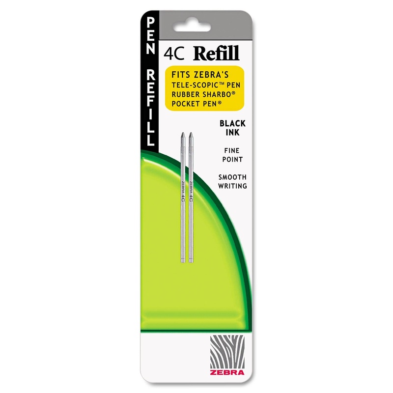 REFILL FOR ZEBRA STYLUSPENS TWIST AND POCKET PENS, FINE POINT, BLACK INK, 2/PACK
