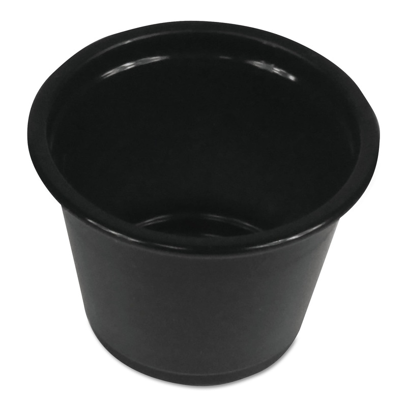 SOUFFLE/PORTION CUPS, 1 OZ, POLYPROPYLENE, BLACK, 2500/CARTON