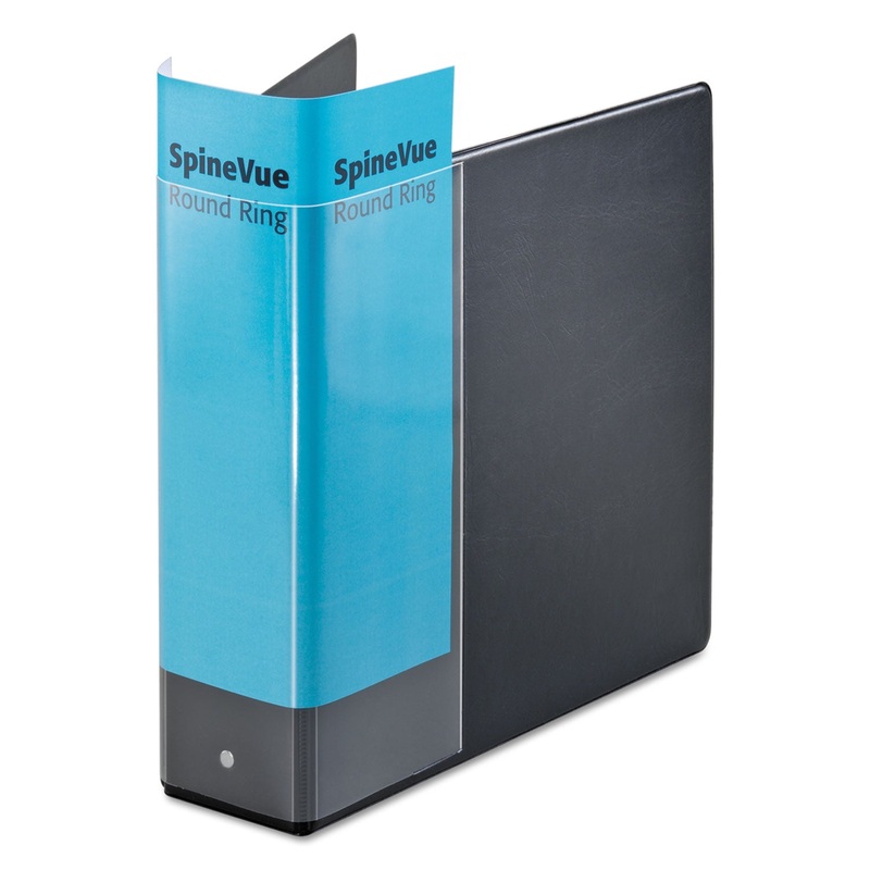 SPINE VUE LOCKING ROUND RING BINDER, 3 RINGS, 3″ CAPACITY, 11 X 8.5, BLACK