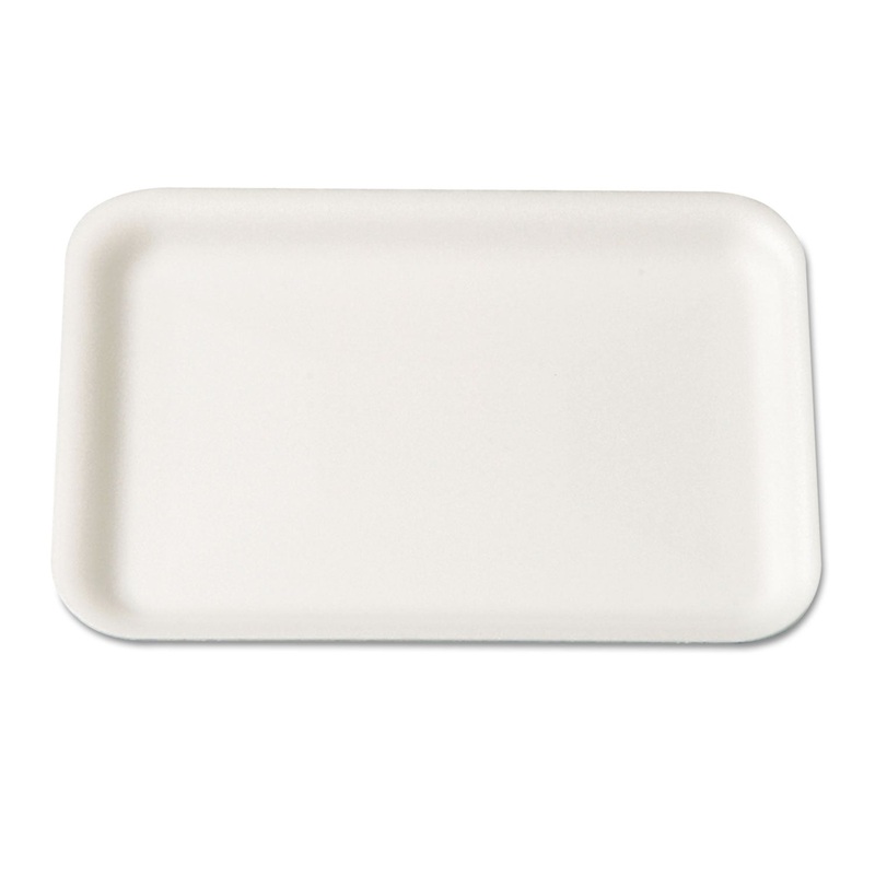Supermarket Tray, Foam, White, 8-1/4×5-3/4, 125/bag