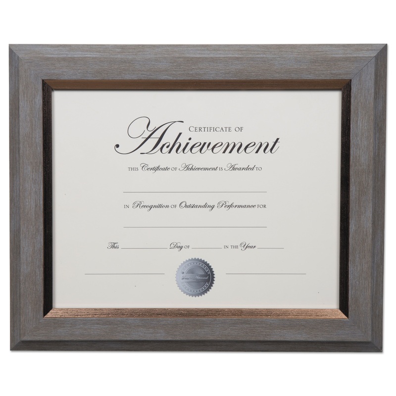 2-TONE DOCUMENT FRAME, 8 1/2 X 11 INSERT, GRAY/GOLD FRAME