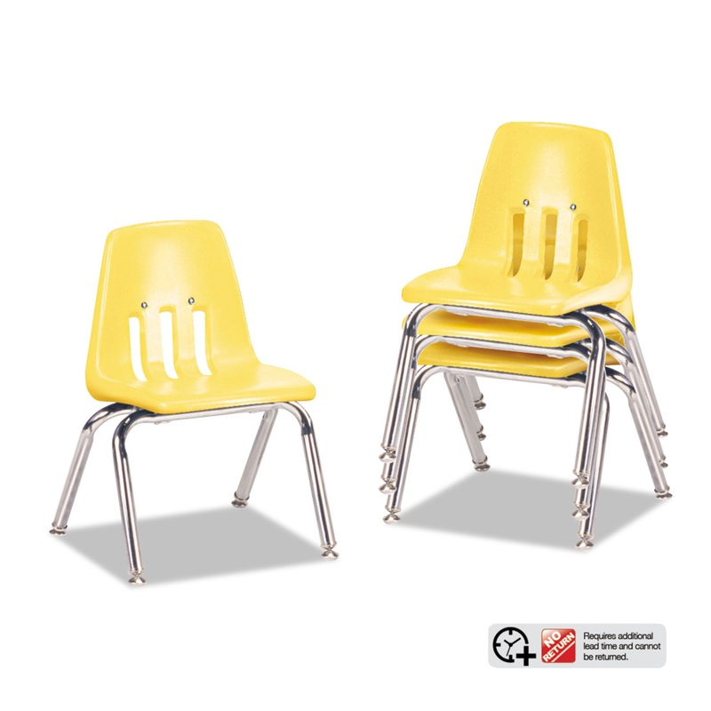9000 SERIES CLASSROOM CHAIRS, 12″ SEAT HEIGHT, SQUASH SEAT/SQUASH BACK, CHROME BASE, 4/CARTON