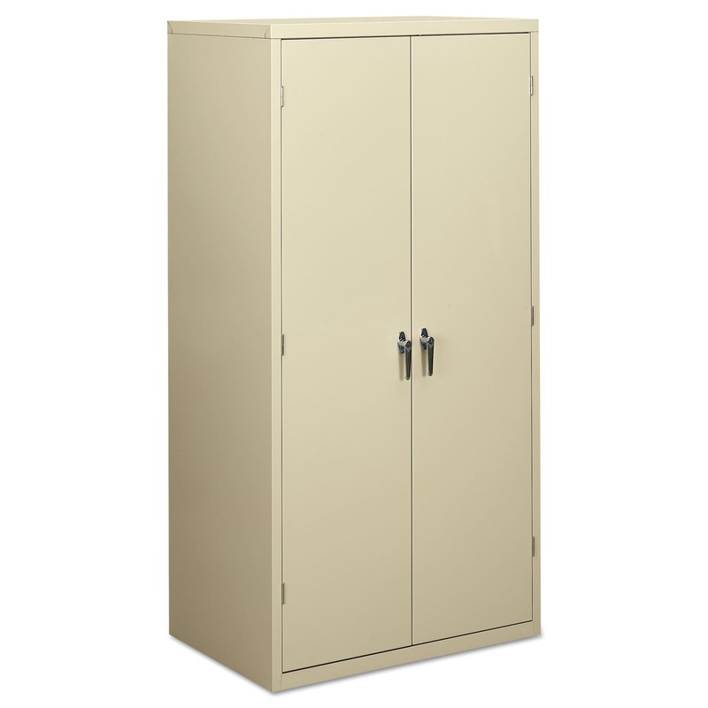 ASSEMBLED STORAGE CABINET, 36W X 24 1/4D X 71 3/4H, PUTTY