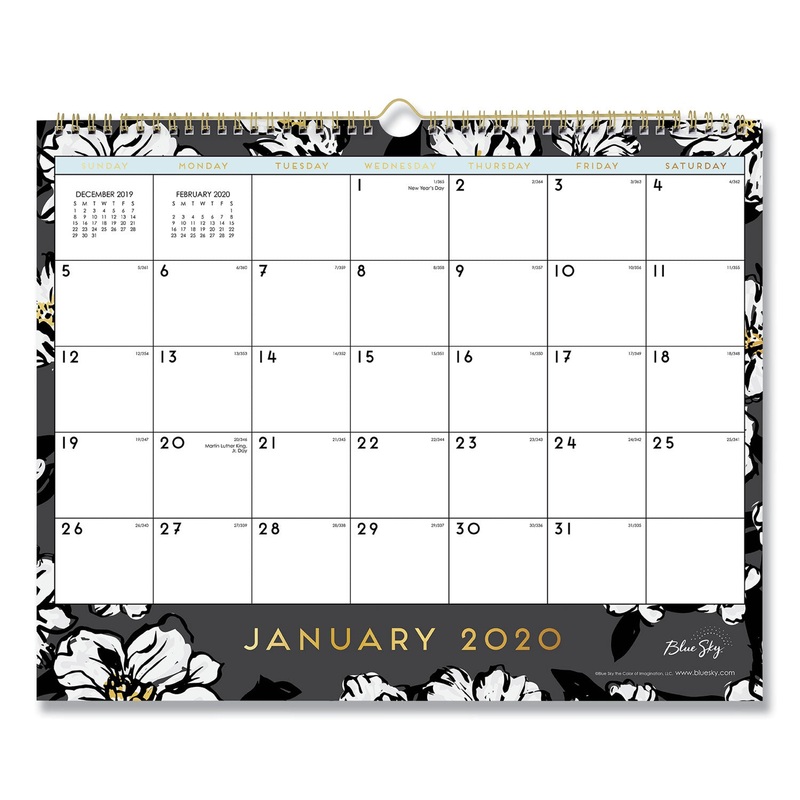 BACCARA DARK WALL CALENDAR, 15 X 12, 2020