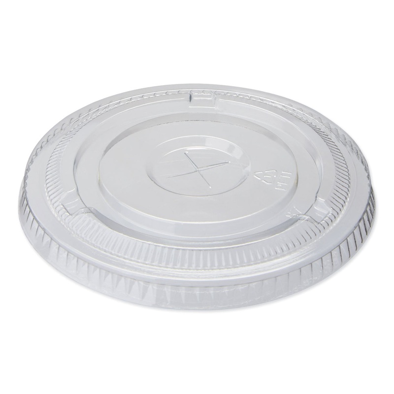COLD DRINK CUP LIDS, FITS 16 OZ PLASTIC COLD CUPS, CLEAR, 100/SLEEVE, 10 SLEEVES/CARTON