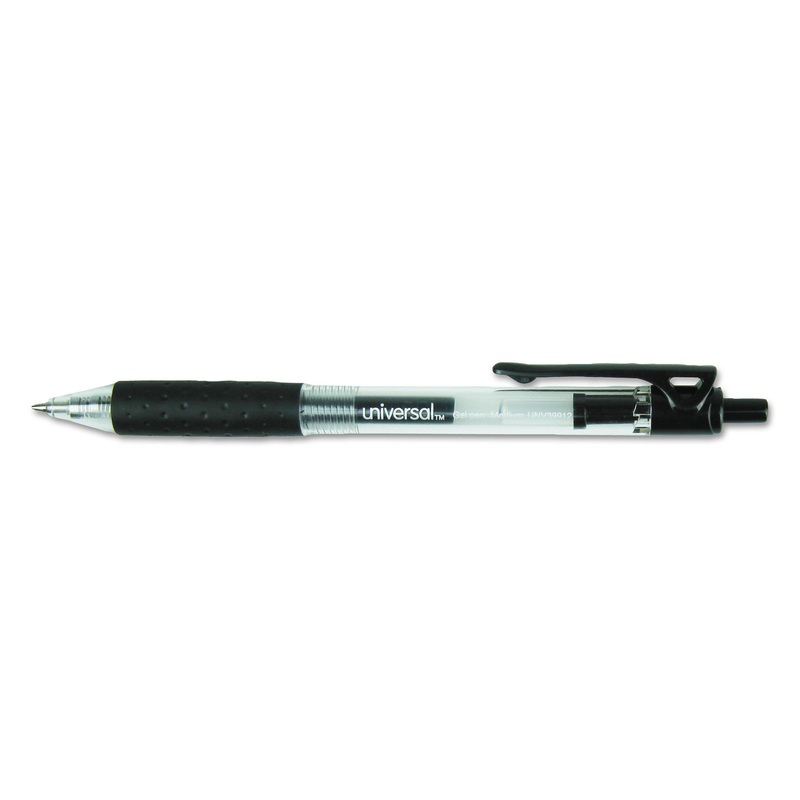 COMFORT GRIP RETRACTABLE GEL PEN, 0.7MM, BLACK INK, SMOKE BARREL, DOZEN