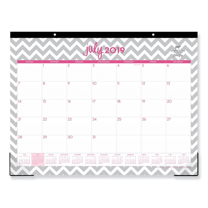 DABNEY LEE OLLIE ACADEMIC YEAR DESK PAD, 22 X 17, GRAY CHEVRON, 2019-2020