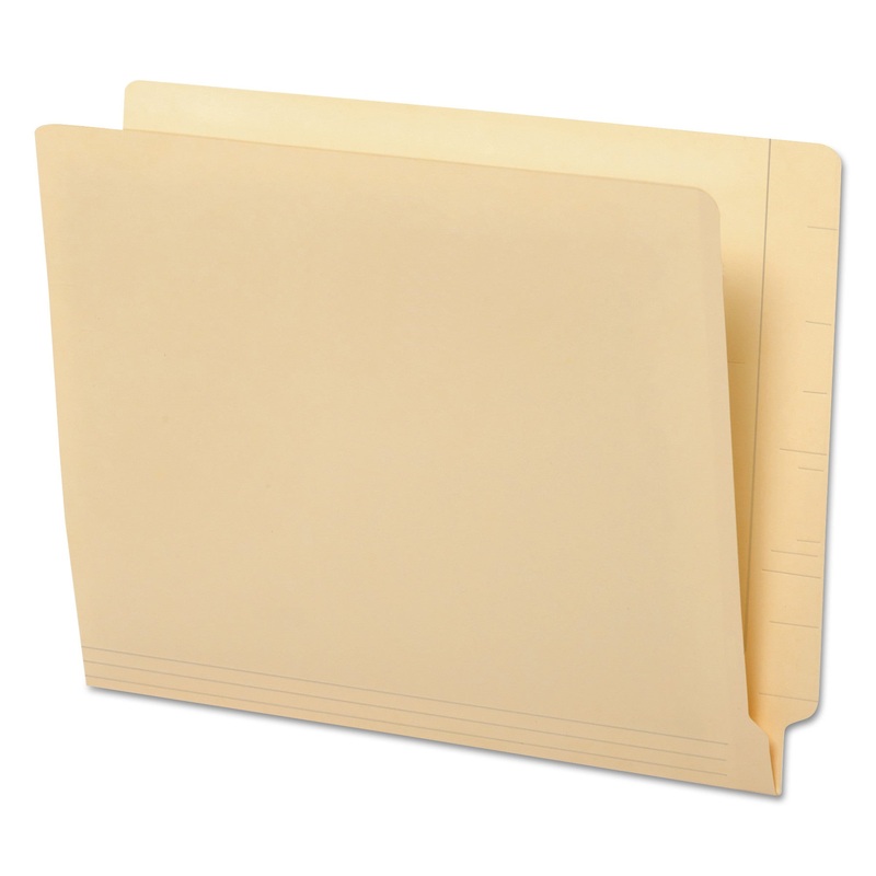 DELUXE REINFORCED END TAB FOLDERS, 9″ FRONT, STRAIGHT TAB, LETTER SIZE, MANILA, 100/BOX