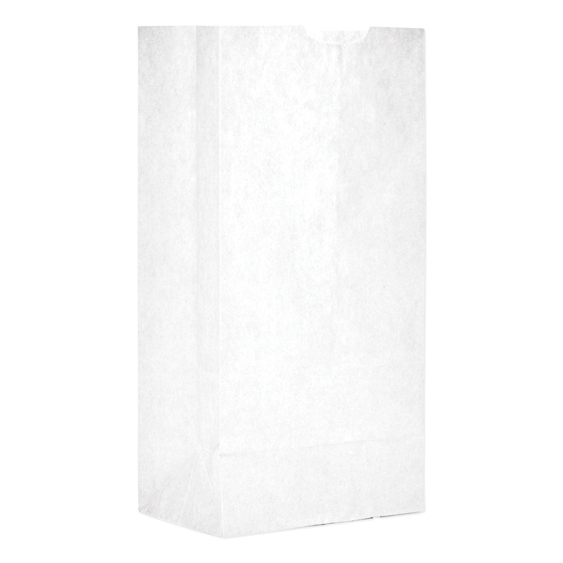 GROCERY PAPER BAGS, 30 LBS CAPACITY, #4, 5″W X 3.33″D X 9.75″H, WHITE, 500 BAGS