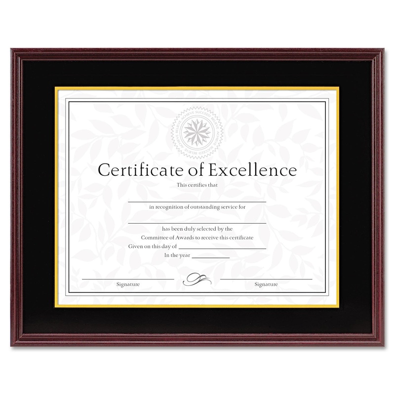 Hardwood Document/certificate Frame W/mat, 11 X 14, 8 1/2 X 11, Mahogany