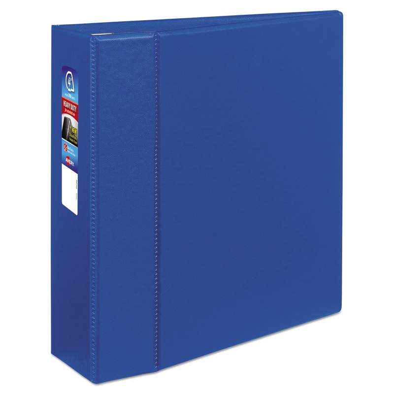 HEAVY-DUTY NON-VIEW BINDER WITH DURAHINGE AND LOCKING ONE TOUCH EZD RINGS, 3 RINGS, 4″ CAPACITY, 11 X 8.5, BLUE