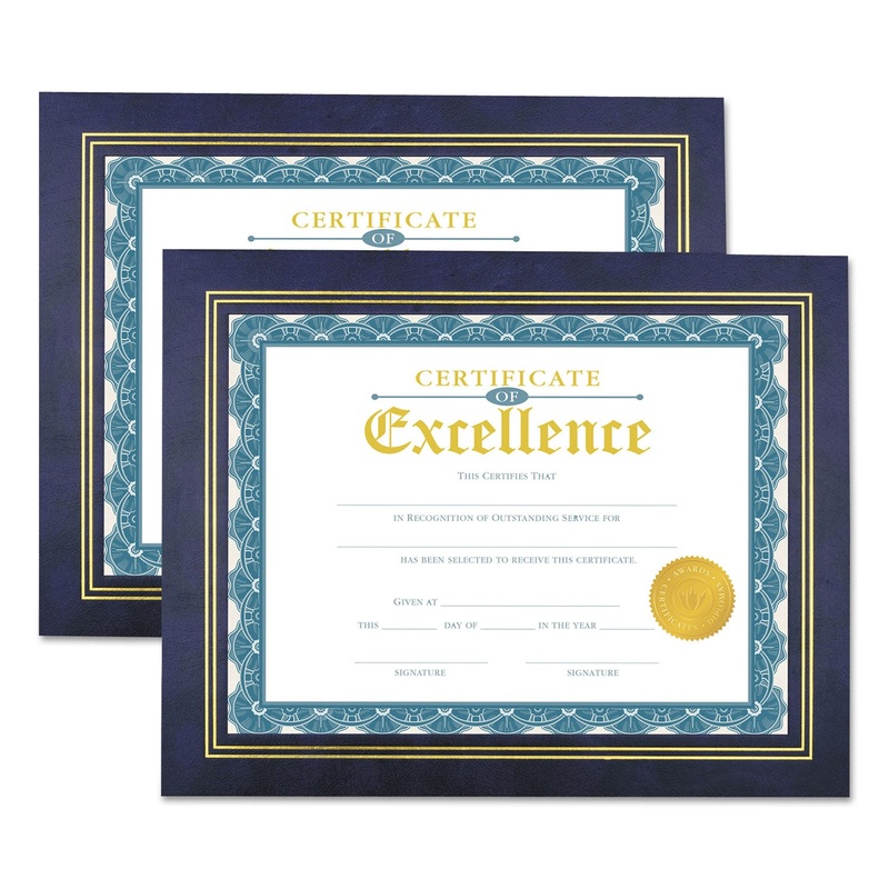 LEATHERETTE DOCUMENT FRAME, CERTIFICATE/DOCUMENT, 11 X 8 1/2, BLUE, 2/PACK