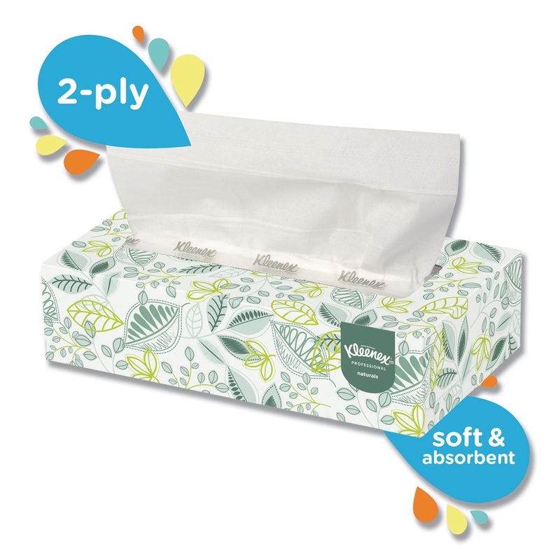 NATURALS FACIAL TISSUE, 2-PLY, WHITE, 125 SHEETS/BOX, 48 BOXES/CARTON