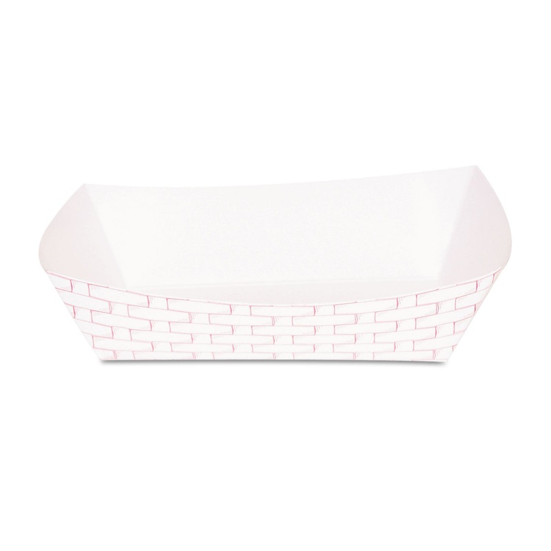 Paper Food Baskets, 5lb Capacity, Red/white, 500/carton