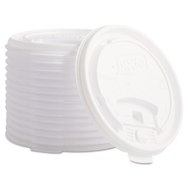 Plastic Lids For Hot Drink Cups, 12 & 16oz, White, 1000/carton