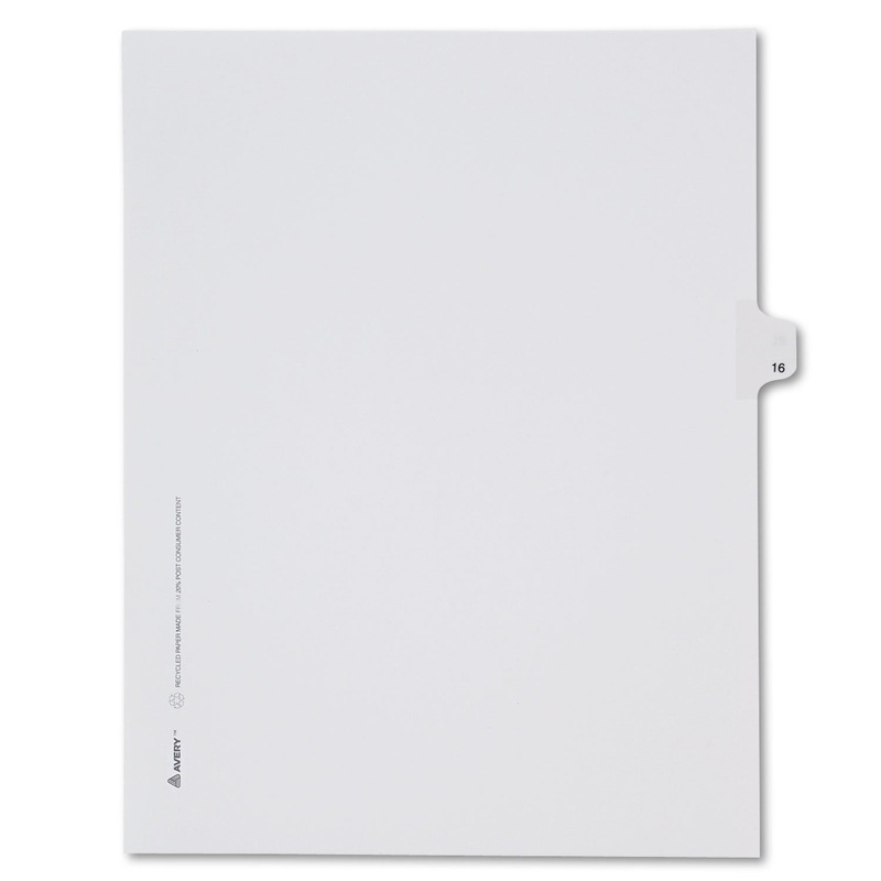 PREPRINTED LEGAL EXHIBIT SIDE TAB INDEX DIVIDERS, ALLSTATE STYLE, 10-TAB, 16, 11 X 8.5, WHITE, 25/PACK
