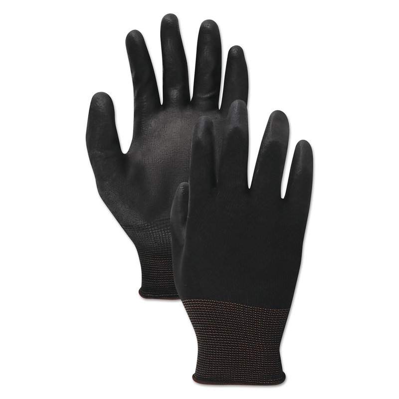 Pu Palm Coated Gloves, Black, Size 10 (x-Large), 1 Dozen