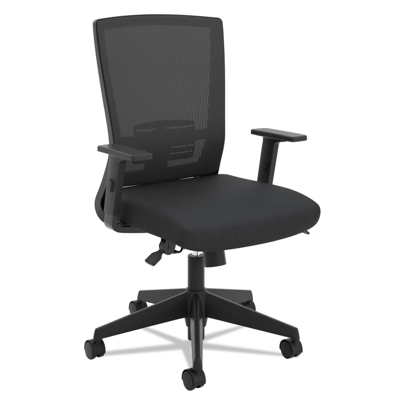 VL541 MESH HIGH-BACK TASK CHAIR, SUPPORTS UP TO 250 LBS., BLACK SEAT/BLACK BACK, BLACK BASE