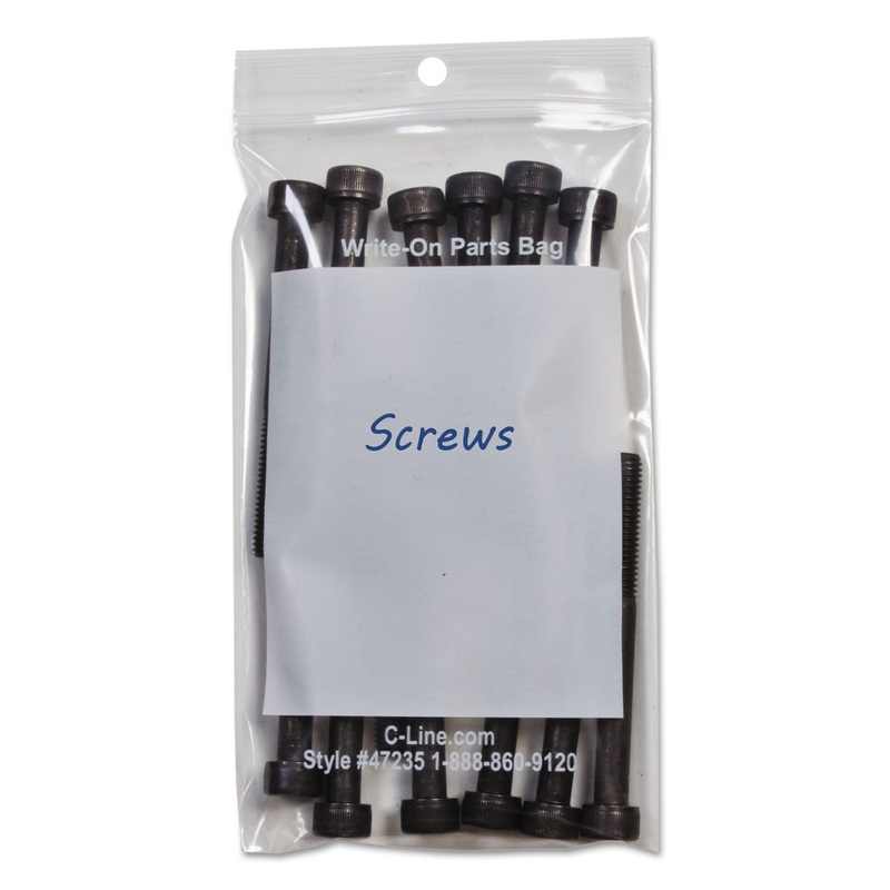 WRITE-ON POLY BAGS, 2 MIL, 3″ X 5″, CLEAR, 1,000/CARTON