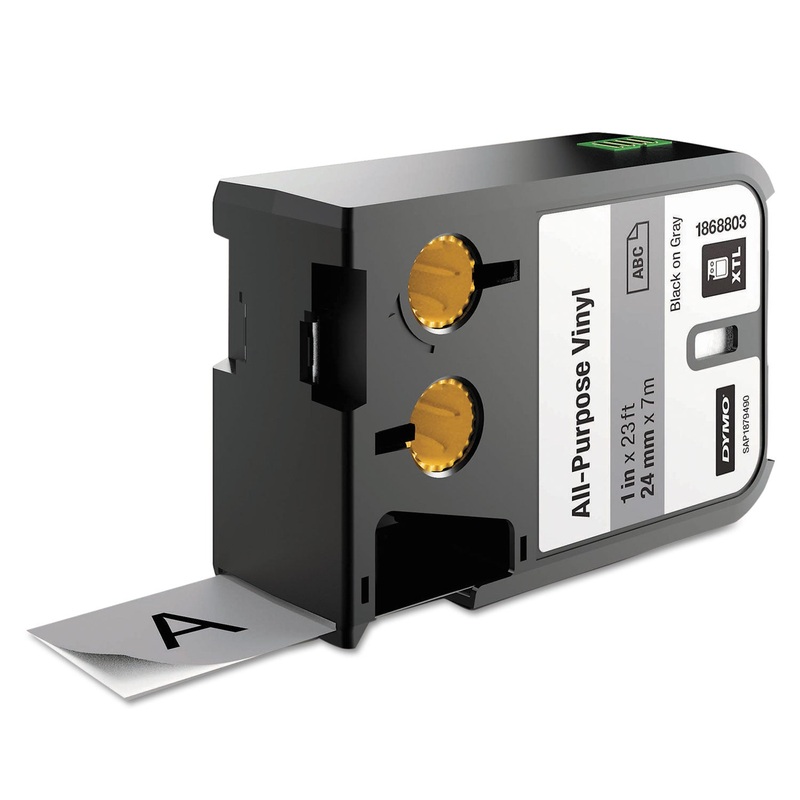 XTL ALL-PURPOSE VINYL LABELS, 1″ X 24.6 FT, GRAY/BLACK PRINT