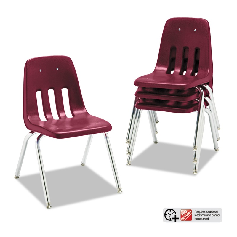 9000 SERIES CLASSROOM CHAIRS, 16″ SEAT HEIGHT, WINE SEAT/WINE BACK, CHROME BASE, 4/CARTON