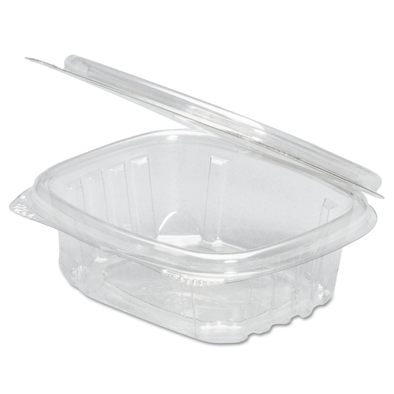 Clear Hinged Deli Container, 8oz, 5 3/8 X 4 1/2 X 1 1/2, 100/bag, 2 Bags/carton