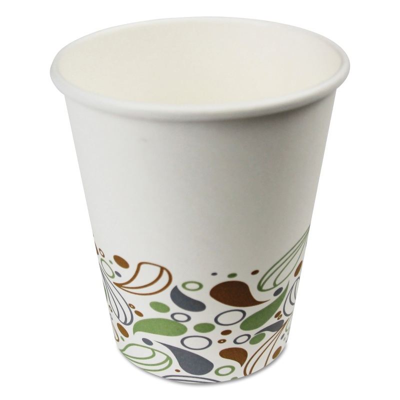 DEERFIELD PRINTED PAPER HOT CUPS, 8 OZ, 1000/CARTON
