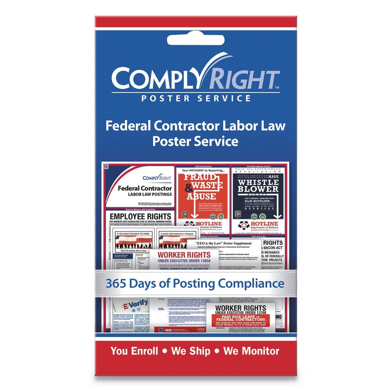 LABOR LAW POSTER SERVICE, “FEDERAL CONTRACTOR LABOR LAW”, 4W X 7H