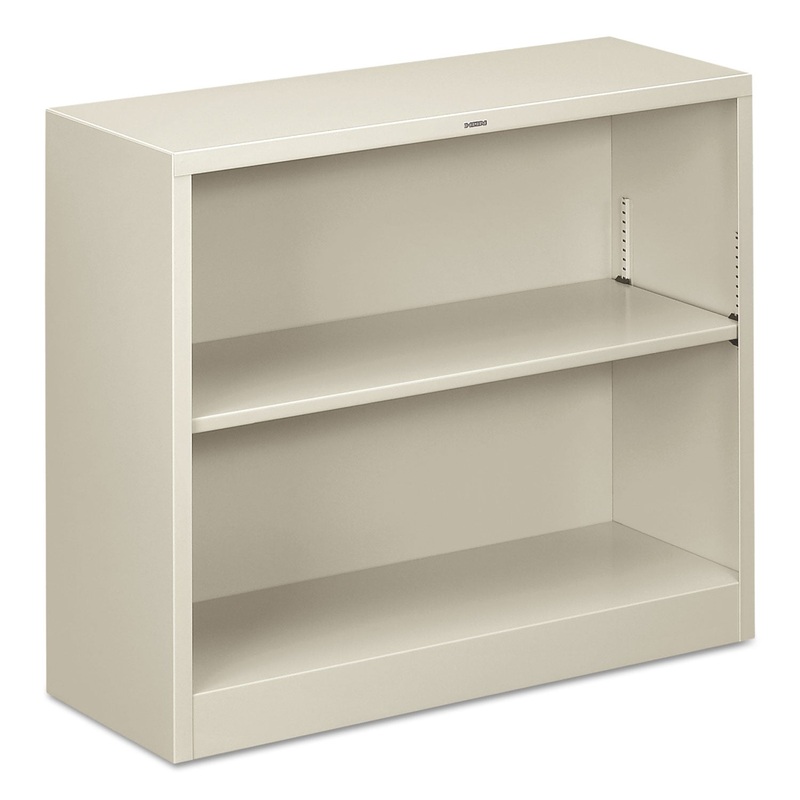 Metal Bookcase, Two-Shelf, 34-1/2w X 12-5/8d X 29h, Light Gray