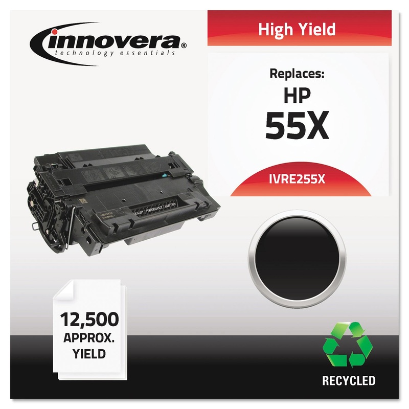 REMANUFACTURED CE255X (55X) HIGH-YIELD TONER, 12500 PAGE-YIELD, BLACK