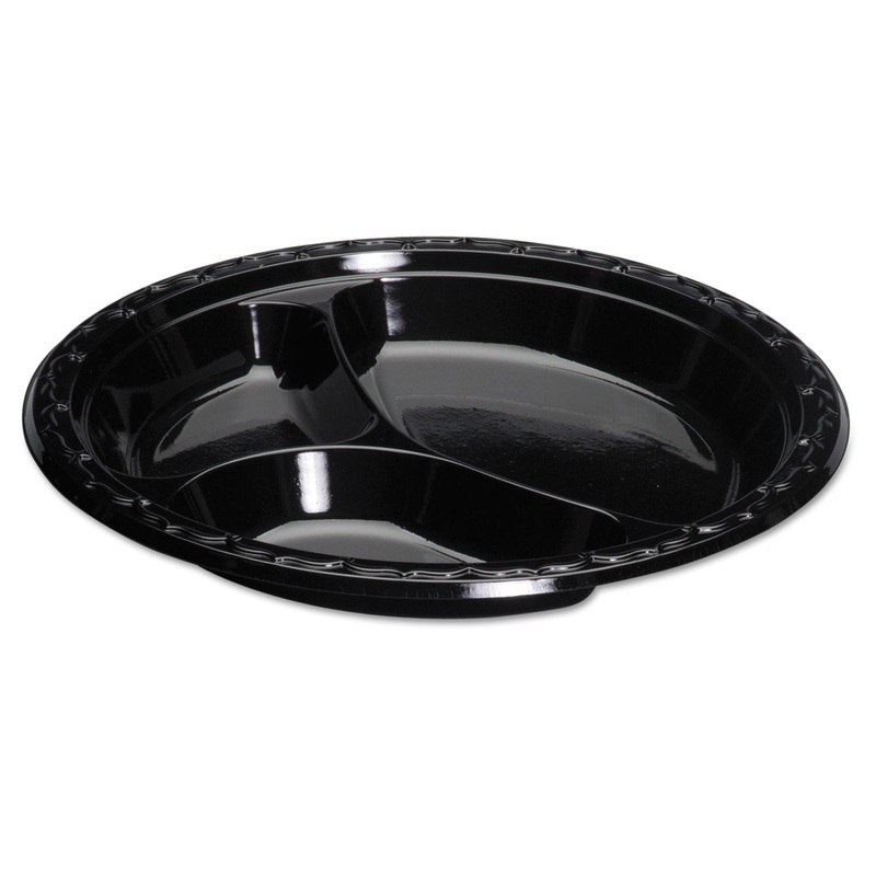 Silhouette Plastic Dinnerware, Plate, 10.25 In, Black, 100/pk, 4 Pk/ct