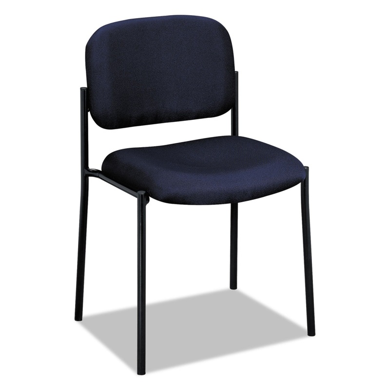 VL606 STACKING GUEST CHAIR WITHOUT ARMS, NAVY SEAT/NAVY BACK, BLACK BASE
