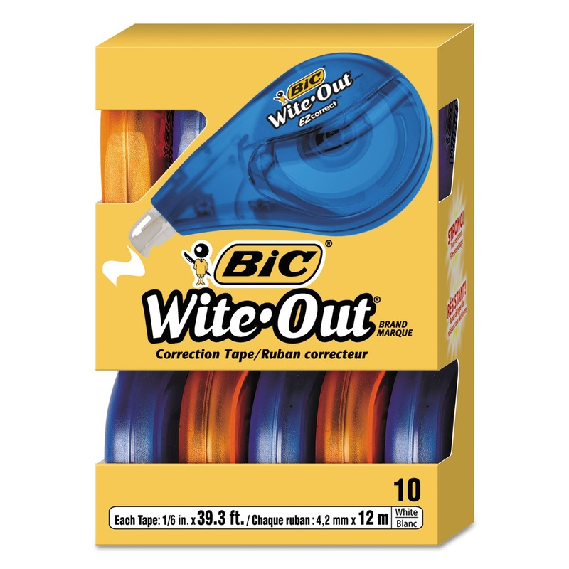 Wite-Out Ez Correct Correction Tape, Non-Refillable, 1/6″ X 472″, 10/box
