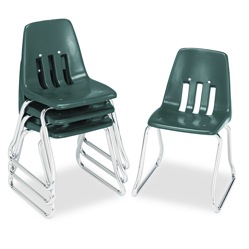 9600 CLASSIC SERIES CLASSROOM CHAIRS, 14″ SEAT HEIGHT, FOREST GREEN SEAT/FOREST GREEN BACK, CHROME BASE, 4/CARTON