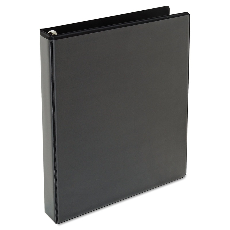 DELUXE EASY-TO-OPEN ROUND-RING VIEW BINDER, 3 RINGS, 1″ CAPACITY, 11 X 8.5, BLACK